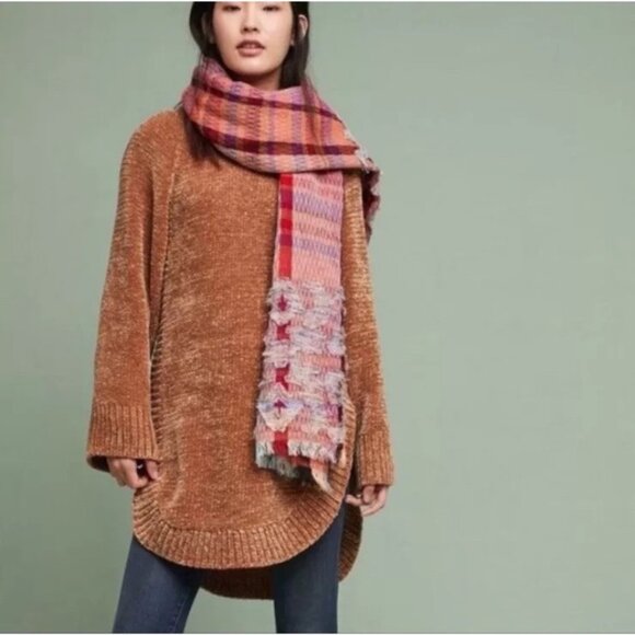 Anthropologie Moth Benilda Chenille Tunic Oversized Turtleneck Sweater - Picture 3 of 12